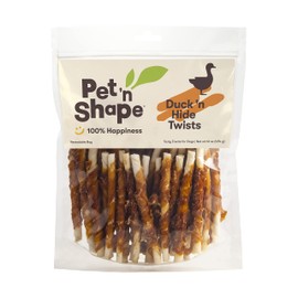 Pet 'n Shape Duck 'n Hide Twists - Duck Wrapped Rawhide Natural Dog Treats, Small, 1 Pound (Pack of 1)