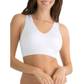 Fruit of the Loom Women's Seamless Pullover Bra with Built-in Cups, White, 3X