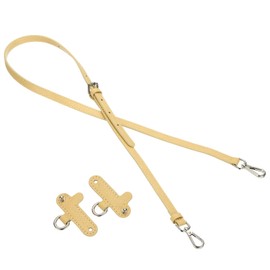 PATIKIL Leather Shoulder Strap, Adjustable Purse Straps Replacement Kit with Clasp for Crossbody Handbag Mini Tote Bag, Yellow
