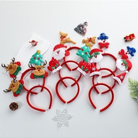 Christmas Headband for Adults & Children, Hairpin Ornament, Small Gift lf1039 Free Size/tfg-10 Waving Bear 10ea