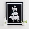 Follygraph Kitchen Poster Meat Cuts Kitchen Picture 21 x 30