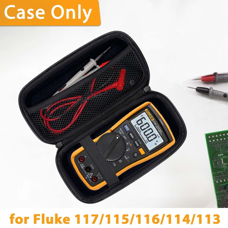 Klawdsky Hard Case for Fluke 117/115/116/114, Carrying Digital Multimeters Case,