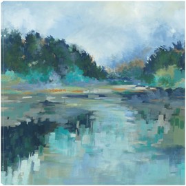 Fine Art Canvas Peaceful Space Canvas Wall Decor by Artist Liz Jardine for Living Room, Bedroom, Bathroom, Kitchen, Office, Bar, Dining & Guest Room - Ready to Hang - 32 in x 32 in