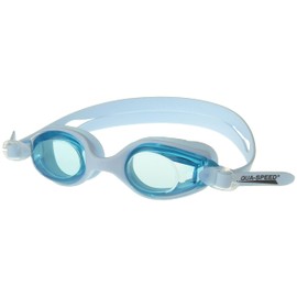 Aqua Speed® Ariadna Kinder Schwimmbrille (Getönt Anti-Beschlag Anti-Scratch UV-Filter Silikon Etui + UP®-Sticker), Farbe:Hellblau/Hellblau getönt