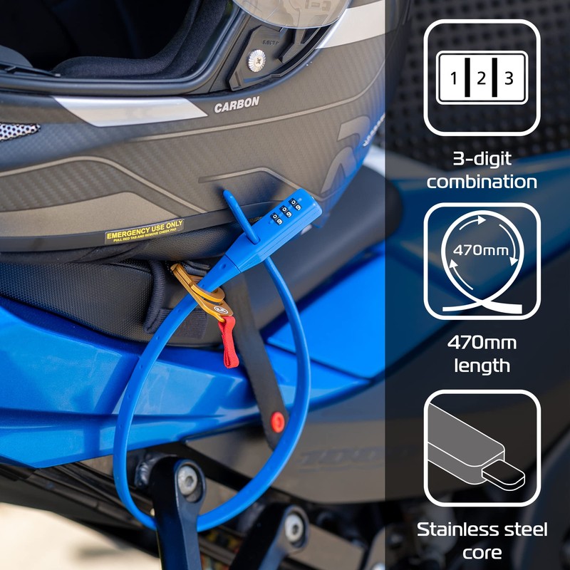 Oxford Products, Blue, LK152 Combo Multi-use Security Tie & Bike