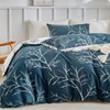 Lekesky Reversible Duvet Cover King Size, Dark Blue White Thin