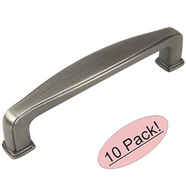 Cosmas® 4392AS Antique Silver Modern Cabinet Hardware Handle Pull - 3-3/4\ Inch (96mm) Hole Centers - 10 Pack"