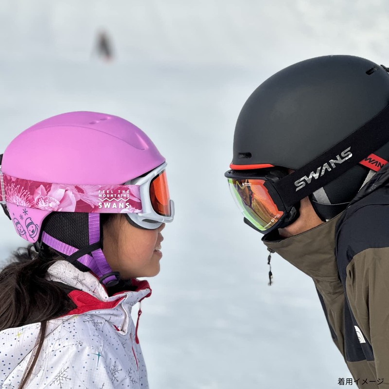 SWANS JUMPIN-DH GLR Snow Goggles, Made in Japan, Pink Lens,