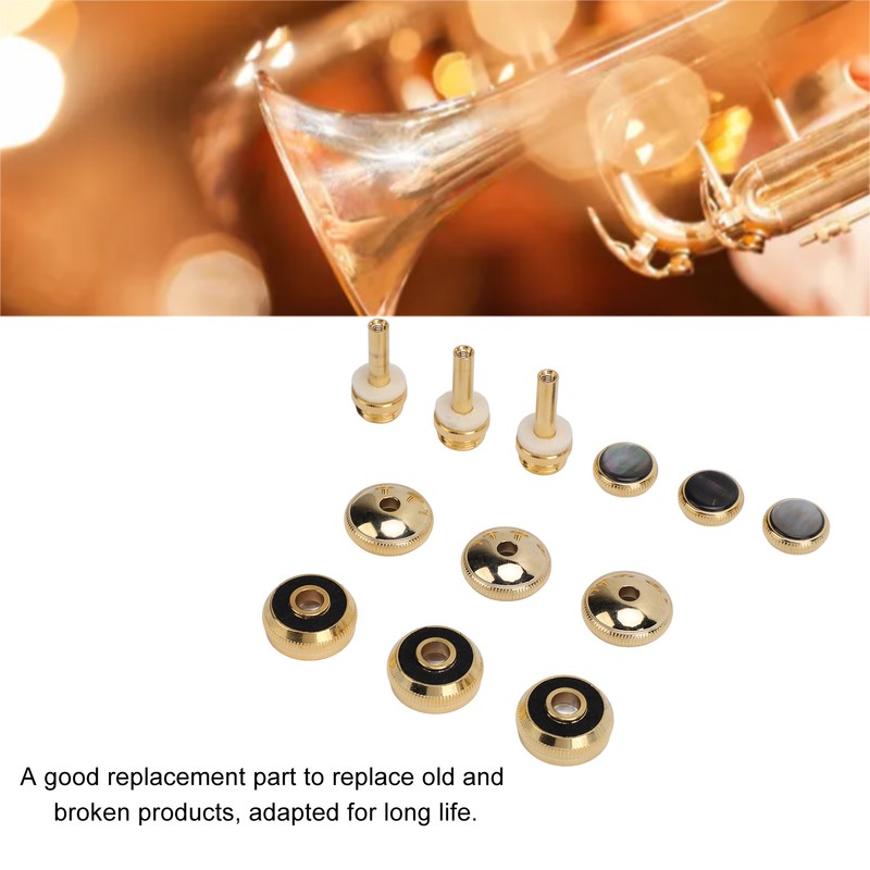 Trumpet Valve Finger Button Metal and Abalone Shell Trumpet Valve