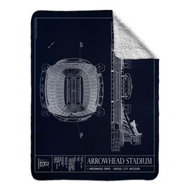 Arrowhead Stadium Blueprint Fleece Stadium Blanket (60x80)