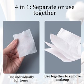 SHINO Multi-Purpose Cotton Pads for Sensitive Skin, 600 Count Hypoallergenic Make-Up Remover Pads - Personal Care Pads & Toner Mask, 4 Layers Chemical Free Biodegradable Soft Pads (6 pack)