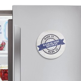 Made In Bandar Seri Begawan Paper Travel | 4'' X 4'' Round Decorative Magnet