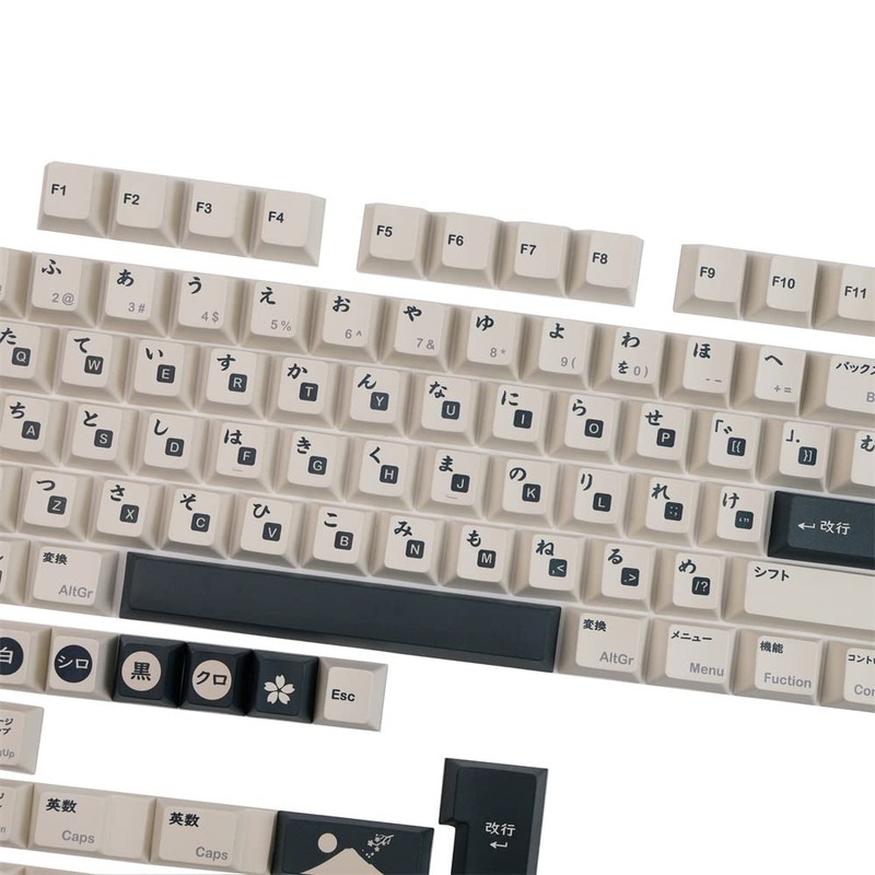 Black White Japanese PBT Keycap Cherry Profile DYE Sublimation Mechanical