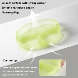 Aurrea Suction Plates for baby, Divided Suction Plates for Toddler With lids, Aged 6M-8Year, Baby Plates With Suction Unflippable, Silicone suction plate for babies, Strong suction cup