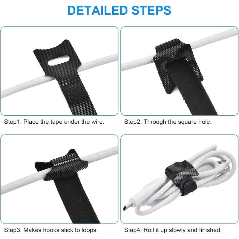 LimCryspp 6-Inch 30Pcs Reusable Cable Ties, Premium Quality Cable Management