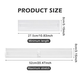 8 Pack Drawer Dividers,Adjustable Clear Plastic Drawer Separators for Kitchen, Dresser, Bedroom, Clothes, Bathroom and Office Storage