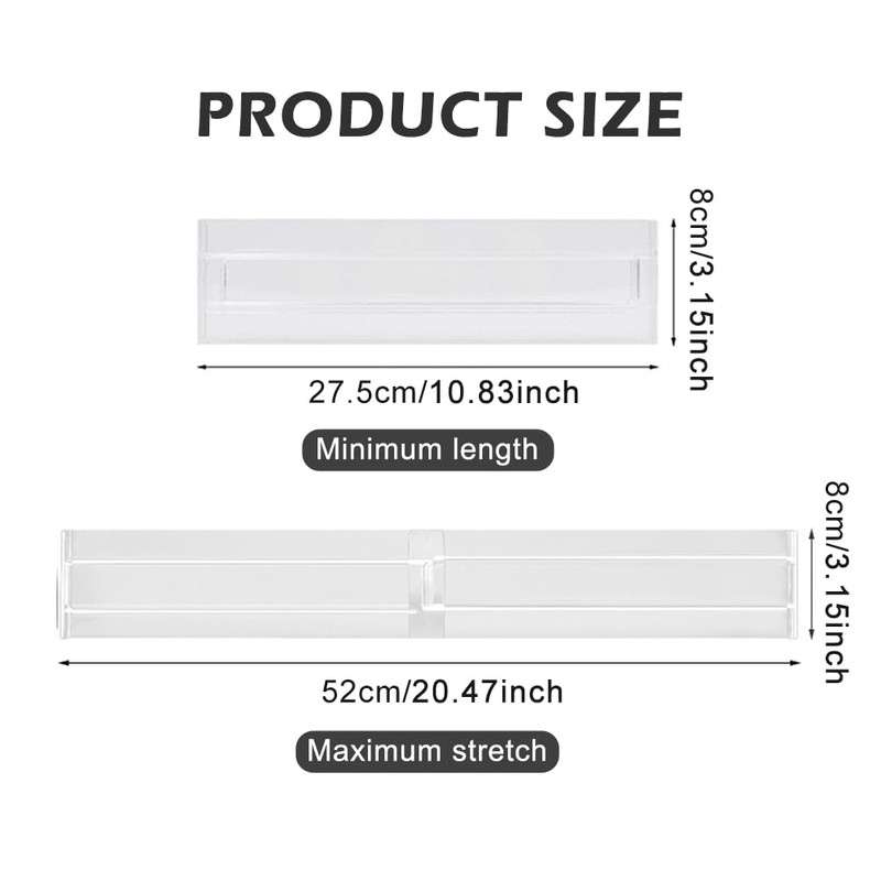 8 Pack Drawer Dividers,Adjustable Clear Plastic Drawer Separators for Kitchen,