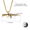 JewelryWe Jewellery Men's Necklace, Stainless Steel Army Rifle Pistol Gun