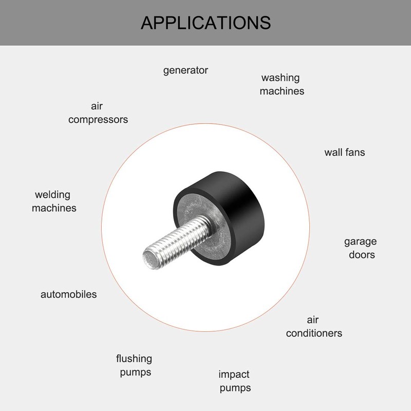 sourcing map 4pcs M6 Vibration and Damper Holder Rubber with