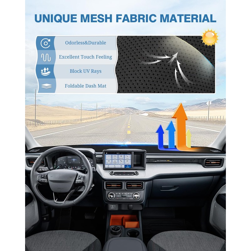 FIILINES Dash Cover Fit for Ford Maverick 2022-2025 2026 (Hybrid/XL/XLT/Lariat)