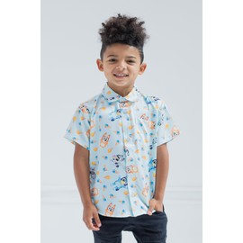 Bluey Bingo Little Boys Hawaiian Button Down Dress Shirt 6
