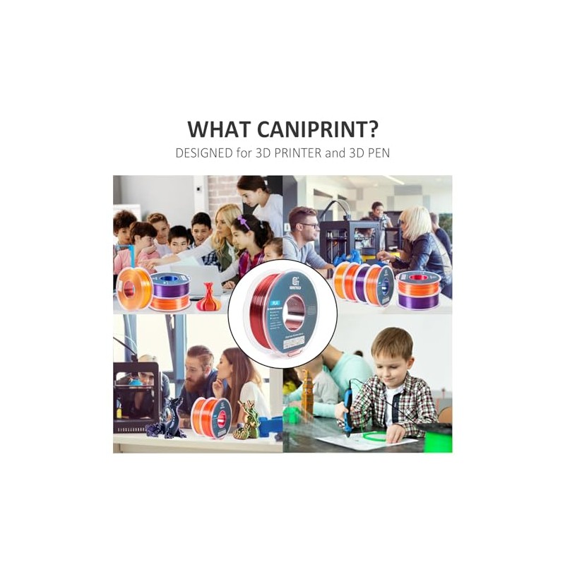 GEEETECH Silk PLA 3D Printer Filament 1.75mm, Silk Dual Color