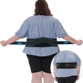 Plus Size Back Brace for Lower Back Pain - Extra Large Hip Support for Sciatica, Herniated Disc, Abdominal Binder - Adjustable Compressions Wrap With Support Pad - For Women & Men (3XL 63.1"-68.9")