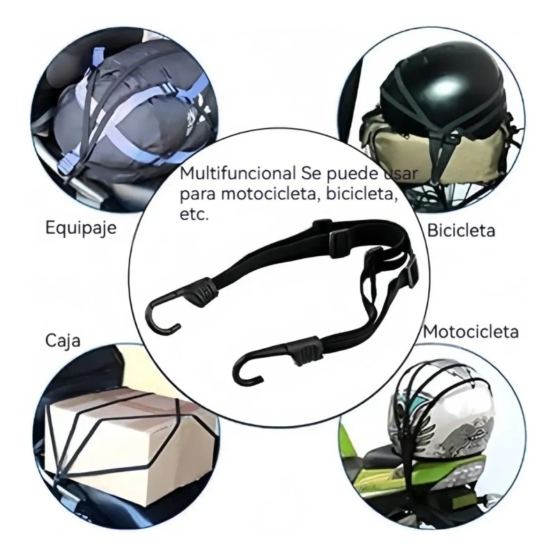 Correa Ajustable Para Casco De Moto O Equipaje 90cm