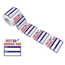 150 PCS Oil Change Auto Maintenance Service Due Reminder Stickers Labels in Roll with Perforation Line(Each Measures 2” X 2”)