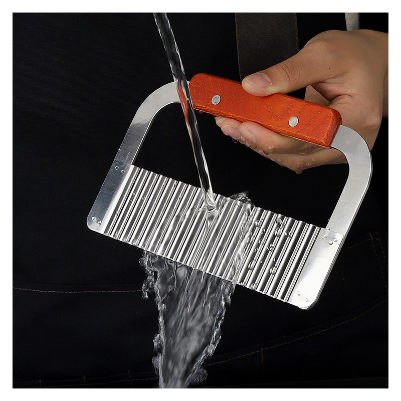 Crinkle Cutter Stainless Steel Potato Slicer Heavy Duty Wavy Crinkle