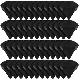 Suclain 48 piezas de terciopelo triángulo en polvo suave terciopelo para maquillaje facial polvo esponjas triangulares para maquillaje húmedo y seco, base cosmética suelta polvo mineral herramienta de maquillaje corporal (negro)