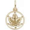Rembrandt Gold-Plated Sterling Silver Maple Leaf Small Ring Charm by