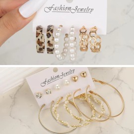 45 Pares Aretes Mujer Oro Pendientes Joyeria Largo Broquel