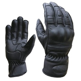 PROANTI Motorcycle Gloves Leather Short Motorcycle Chopper Gloves (XL)