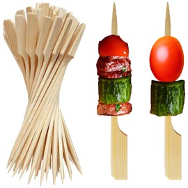 200 PCS Bamboo Skewers for Appetizers, Kabob Skewers, Skewers for Grilling, Bamboo Sticks for Fruit Kabobs, Charcuterie Boards Accessories (3.5 Inch)