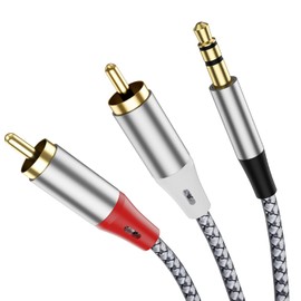 Liaoan 3.5mm to 2RCA stereo adapter cables, 3.5mm to 2RCA audio cables, suitable for TV, computer, mobile phone, MP3 player, speaker, car radio, tablet, amplifier, speaker, etc.