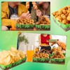 BOXOB 50pcs Party Food Trays, Brown and Green Miner Theme