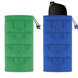 TOCCOOL 2PCS Extra Large Sunglasses Pouch Case, Sunglasses Organizer Soft Bag Compatible with GG0595S GG0875S GG0351S GG1087S VERSSACE VE4395 (Blue, Green)