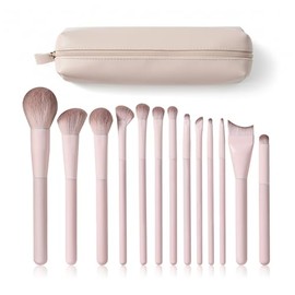 Kingtree Juego de brochas de maquillaje de viaje, 13 brochas de maquillaje profesionales con bolsa, brochas de maquillaje de viaje portátiles para niñ