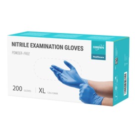 EUROPAPA Nitrile Examination Gloves, Ocean Blue, XL, Pack of 200