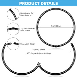 24 Pcs Shower Curtain Ring Large Metal Shower Curtain Hooks Black Rustproof Round Shower Ring Hooks for Bathroom Changing Room Windows Home Decoration