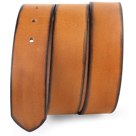 F&L CLASSIC Belt for buckle men Snap on Strap 100% full grain One Piece Leather no buckle,1 1/2" Wide, Made in USA, KHAKI,G1288, size 30