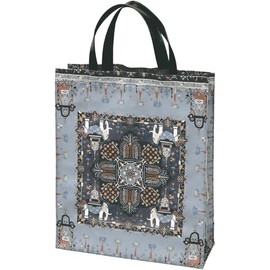 Yamamoto Hitoto Shoten Leather Hand Tote Bag, Large, Marrakech, Gray/Black [5470-10-G/A], Made in Japan, Japanese Pattern, Inbound Souvenir