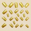 Square Press on Nails Short Fake Nails Gold False Nails
