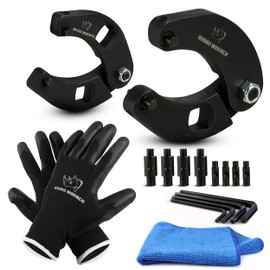 Rhino Gland Nut Wrench - Set of 2 Hydraulic Cylinder Spanner Wrench Adjustable - Spanner Wrench Set Includes Gloves, Microfiber Towel, Pins & Allen Wrenches, Suitable for Farm & Construction Equipment