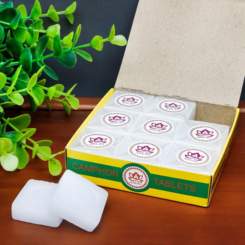100% Pure Natural Camphor Tablets - (140 Gram,18 Tablets) Camphor