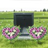 Lodou 2 Sets Artificial Cemetery Flowers, Grave Memorial Flowers with