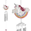 Rainbow Unicorn Glitter Windchime Sun Catcher Home Garden Hanging Mobile