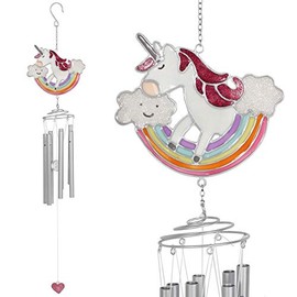 Rainbow Unicorn Glitter Windchime Sun Catcher Home Garden Hanging Mobile Decor