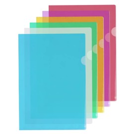 12PCS Waterproof and dustproof Transparent Folder, A4 Plastic Folder, L-Shaped File Folder Jacket, Suitable for Offices, Schools, Business Places to Protect Important documents,6 Colors